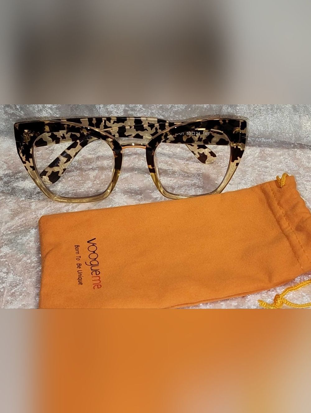 VOOGLAM Oversized Cat Eye Tortoise Blue Light Blocking Glasses for Women